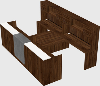 Shared u-shaped reception desks