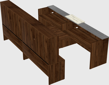 Shared u-shaped reception desks