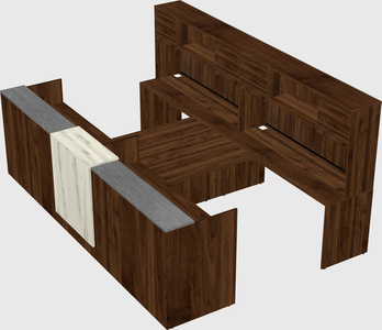 Shared u-shaped reception desks