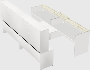 Shared u-shaped reception desks
