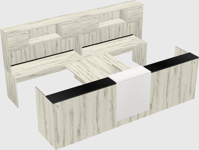 Shared u-shaped reception desks
