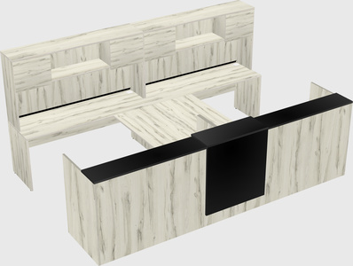 Shared u-shaped reception desks