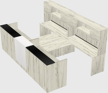 Shared u-shaped reception desks