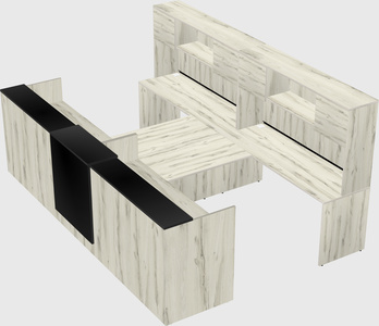 Shared u-shaped reception desks