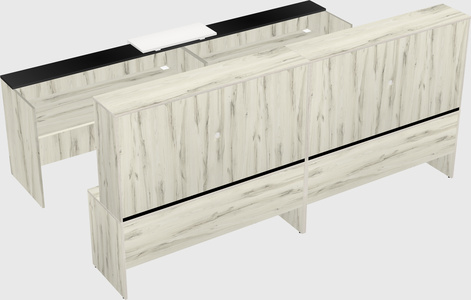 Shared u-shaped reception desks