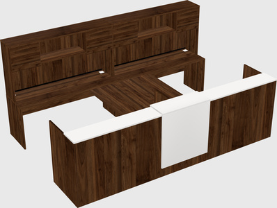 Shared u-shaped reception desks