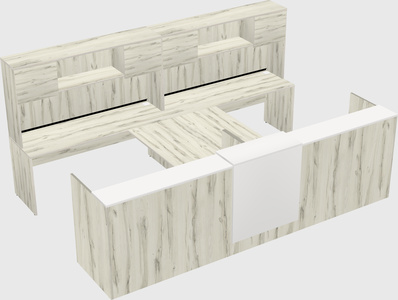 Shared u-shaped reception desks