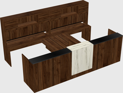Shared u-shaped reception desks