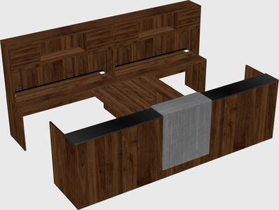 Shared u-shaped reception desks