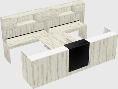 Shared u-shaped reception desks