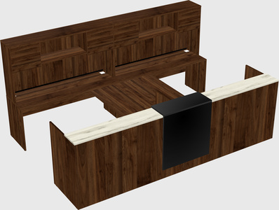 Shared u-shaped reception desks