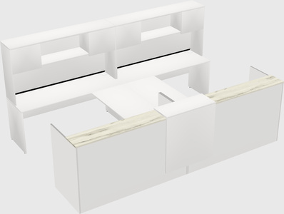 Shared u-shaped reception desks