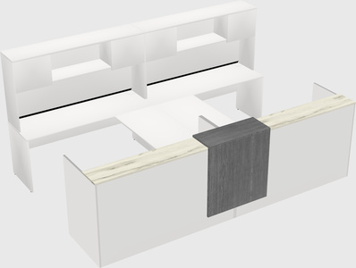 Shared u-shaped reception desks