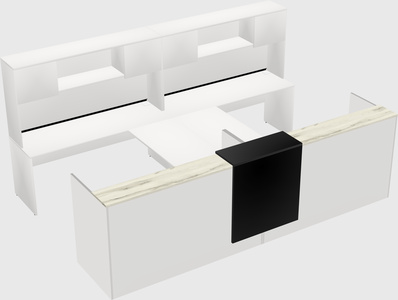 Shared u-shaped reception desks
