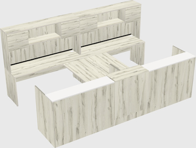 Shared u-shaped reception desks