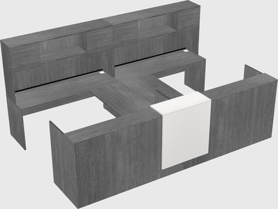 Shared u-shaped reception desks