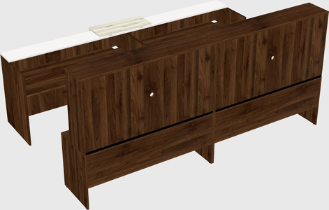 Shared u-shaped reception desks