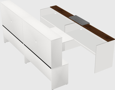 Shared u-shaped reception desks