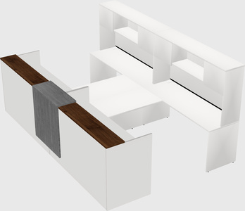 Shared u-shaped reception desks