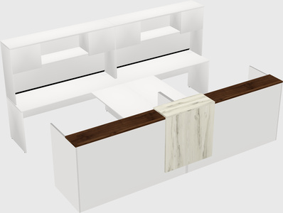 Shared u-shaped reception desks