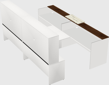 Shared u-shaped reception desks
