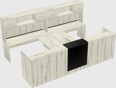 Shared u-shaped reception desks