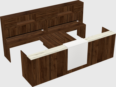 Shared u-shaped reception desks