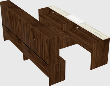 Shared u-shaped reception desks