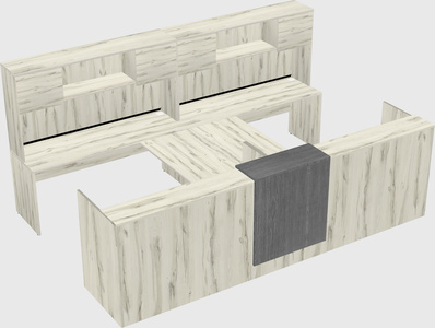Shared u-shaped reception desks