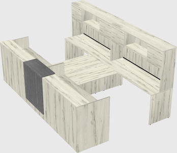 Shared u-shaped reception desks