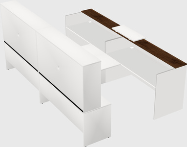 Shared u-shaped reception desks
