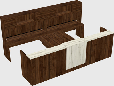 Shared u-shaped reception desks