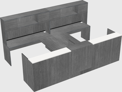 Shared u-shaped reception desks