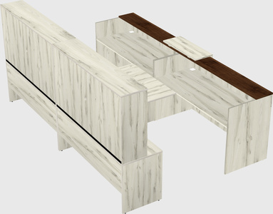 Shared u-shaped reception desks