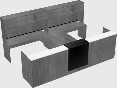 Shared u-shaped reception desks
