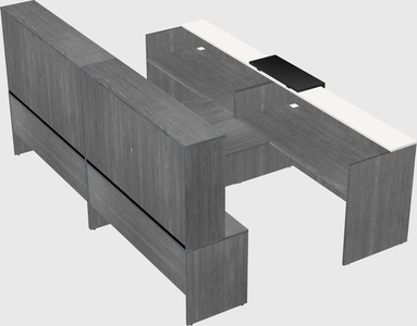 Shared u-shaped reception desks