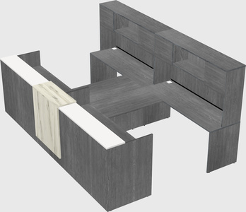 Shared u-shaped reception desks