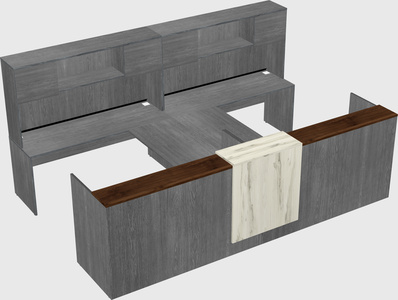Shared u-shaped reception desks