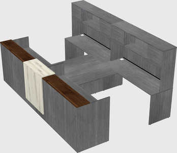 Shared u-shaped reception desks