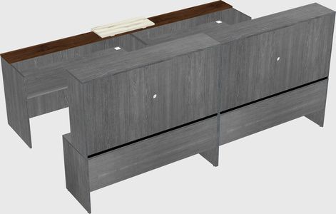 Shared u-shaped reception desks