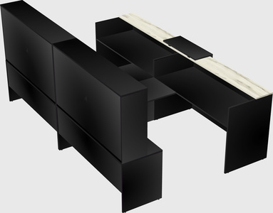Shared u-shaped reception desks