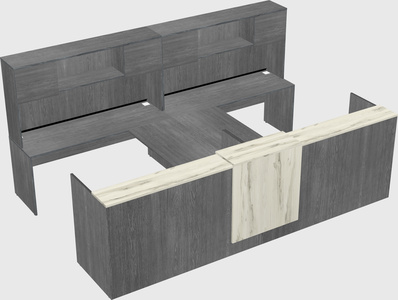 Shared u-shaped reception desks