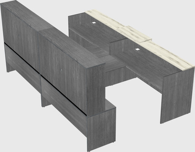 Shared u-shaped reception desks