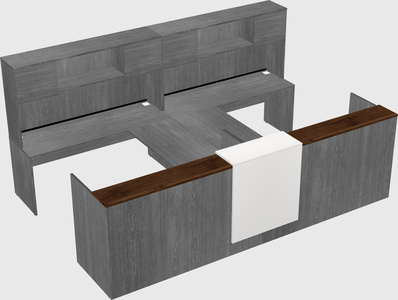 Shared u-shaped reception desks