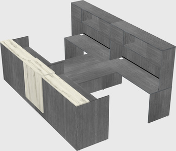 Shared u-shaped reception desks