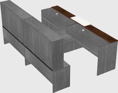 Shared u-shaped reception desks