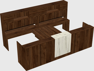 Shared u-shaped reception desks