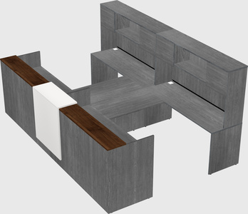 Shared u-shaped reception desks