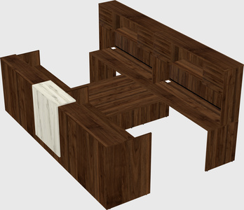 Shared u-shaped reception desks