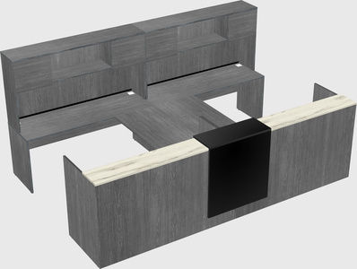 Shared u-shaped reception desks